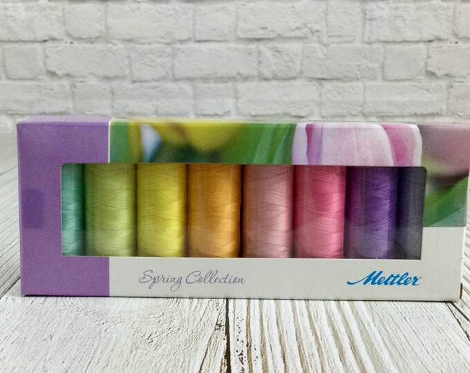 Mettler Silk Finish Spring Kit 8 Spools, 50 wt, 150m/164 yds per Spool, SFC8Spring-Kit