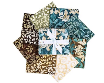 Expressions Batiks Decorator Style Cedar Stone 8-Piece Fat Quarter Bundle A, FQ-23445A-8