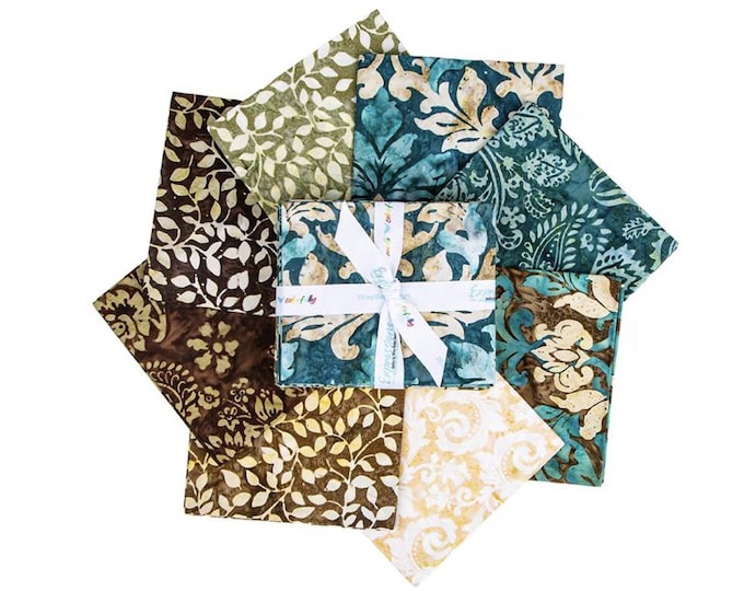 Expressions Batiks Decorator Style Cedar Stone 8-Piece Fat Quarter Bundle A, FQ-23445A-8