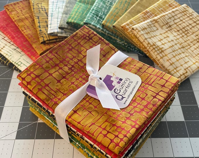Bali Urban Weave 13-Piece Fat Quarter Bundle, 100% Cotton Batik, 9275-FQ13