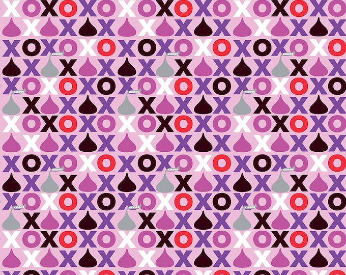 Celebrate with Hershey Valentine's Day Hugs & Kisses Pink Sparkle by Riley Blake Designs, 100% Fine Cotton Fabric, SC12802-PINK