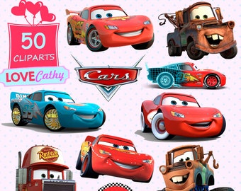 Cars, Lightning mcqueen, Clipart Digital, PNG, Printable, Party, Decoration, Instant download