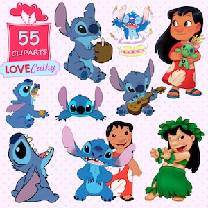 Lilo and Stitch, Clipart Digital, PNG, Printable, Party, Decoration ...