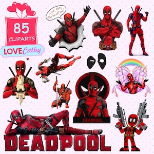 Deadpool, Clipart Digital, PNG, Stampabile, Party, Decorazione, Download istantaneo