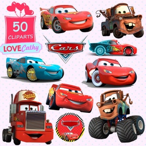 Cars, Lightning mcqueen, Clipart Digital, PNG, Printable, Party, Decoration, Instant download