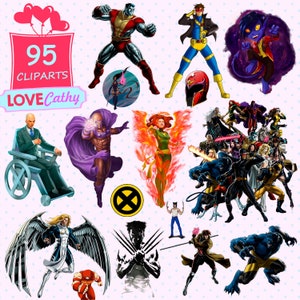 X Men, Wolverine, Beast, Cyclope, Colossus, Clipart Digital, PNG, Printable, Party, Decoration, Instant download
