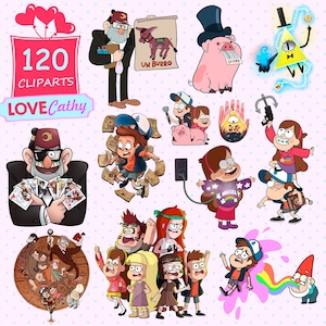 Gravity Falls, Dipper Pines, Mabel Pines, Clipart Digital, PNG, Afdrukbaar, Feest, Decoratie, Instant download