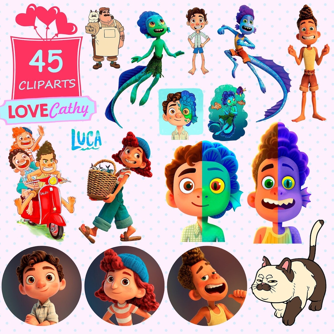 Luca, Clipart Digital, PNG, Printable, Party, Decoration, Instant