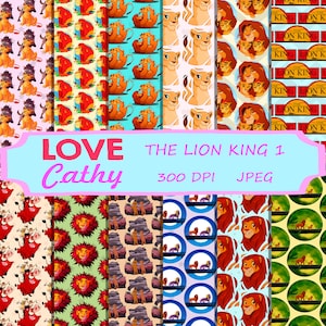 The lion king 1, Digital Paper, Vector .AI, JPEG, Printable, Party, Decoration, Instant download