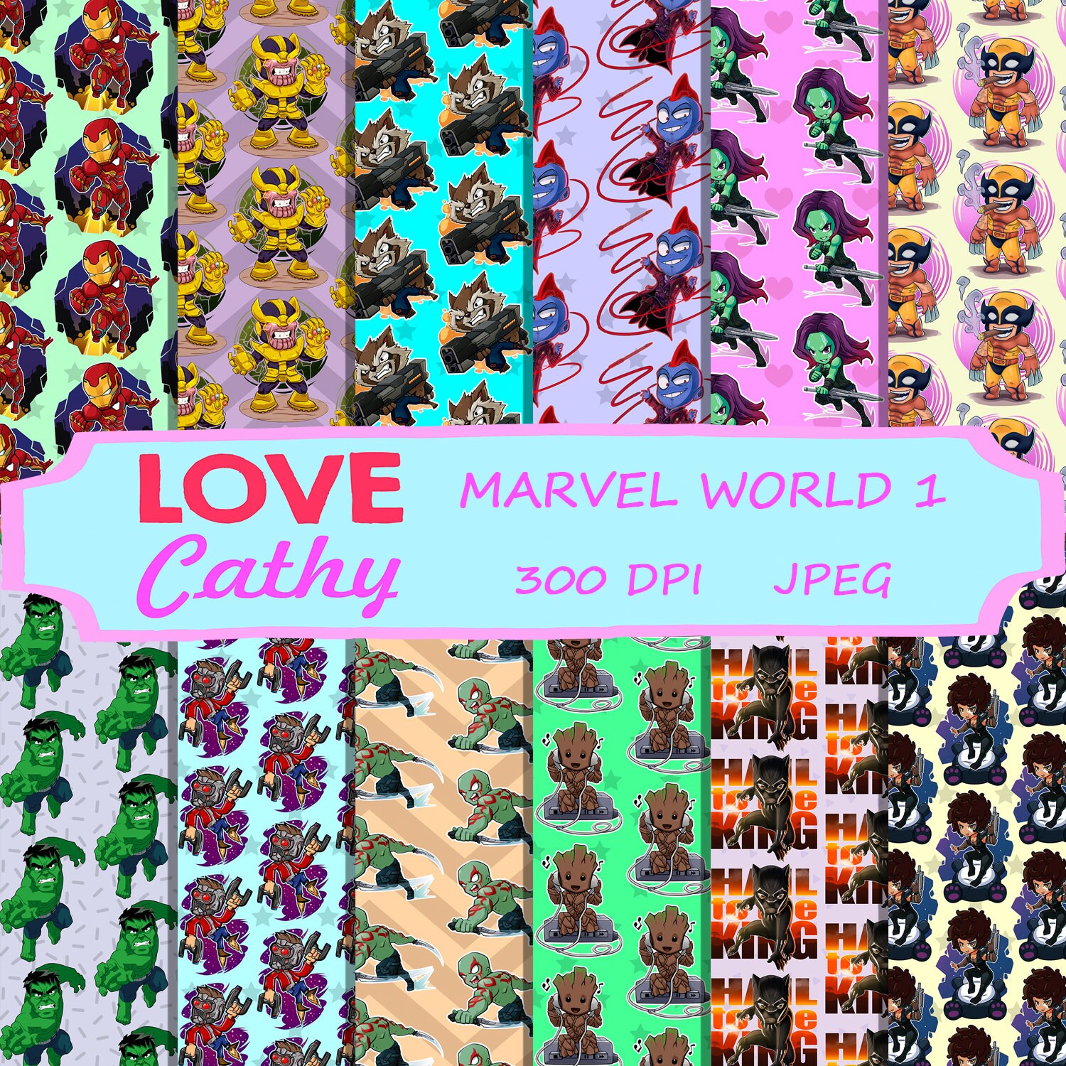 Marvel World 1, Digital Paper, JPEG, Printable, Party, Decoration, Instant download