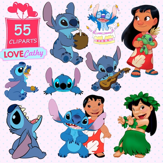 Lilo and Stitch Clipart Digital PNG Printable Party - Etsy
