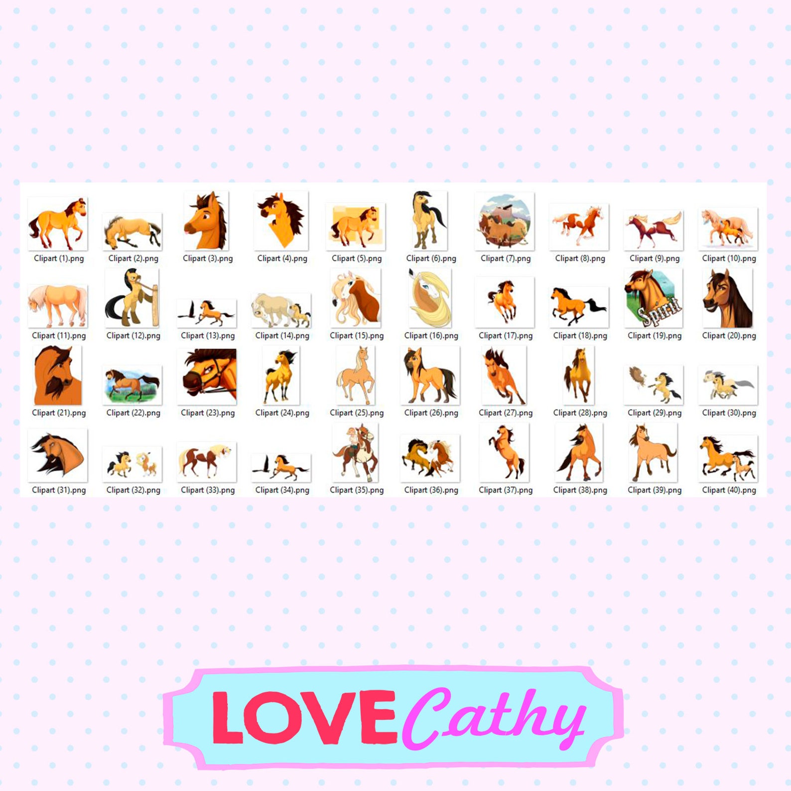 Horse Spirit Clipart Digital PNG Printable Party - Etsy