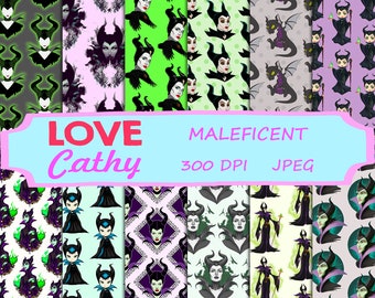 Maleficent, Digital Paper, JPEG, Printable, Party, Decoration, Instant download
