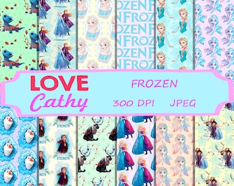 Frozen, Elsa, Anna, Olaf, Digital Paper, JPEG, Printable, Party, Decoration, Instant download