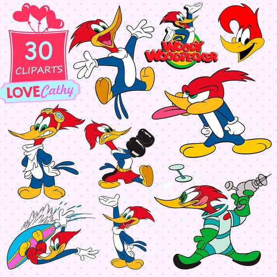 Woody Woodpecker Clipart Digital Png Printable Party Etsy