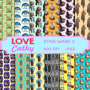 Space Wars 1, Digital Paper, Vector .AI, JPEG, Printable, Party, Decoration, Instant download