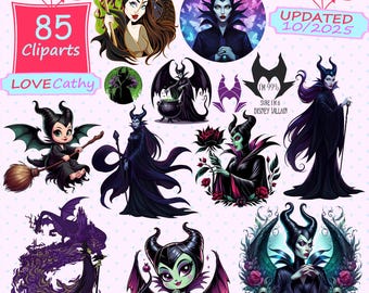 Maleficent, Maleficent Font Vector, Clipart Digital, PNG, Printable, Party, Decoration, Instant download