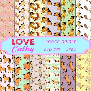 Horse Spirit, Digital Paper, JPEG, Printable, Party, Decoration, Instant download