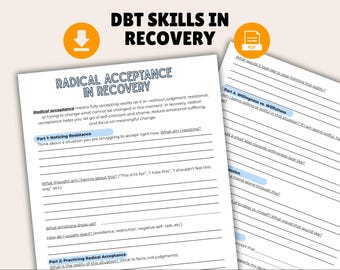 Radical Acceptance Worksheet for Recovery | DBT Therapy Printable