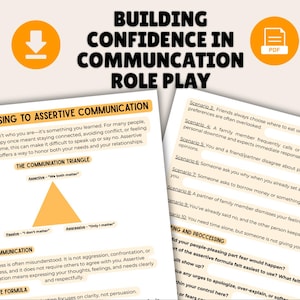 Assertive Communication Worksheet PDF | Stop People Pleasing Workbook | Boundaries & Confidence Therapy Activity | Role Play Scenarios