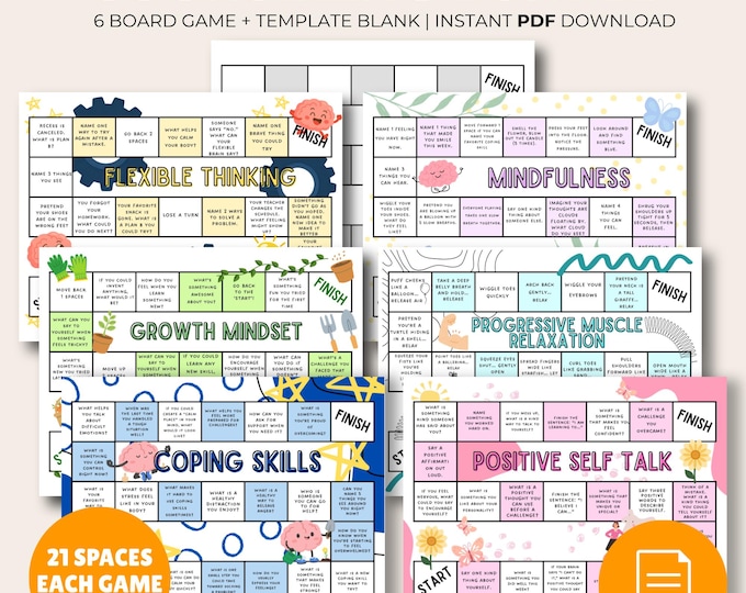 Therapy Board Game Bundle PDF | Coping Skills Activities | Printable ...