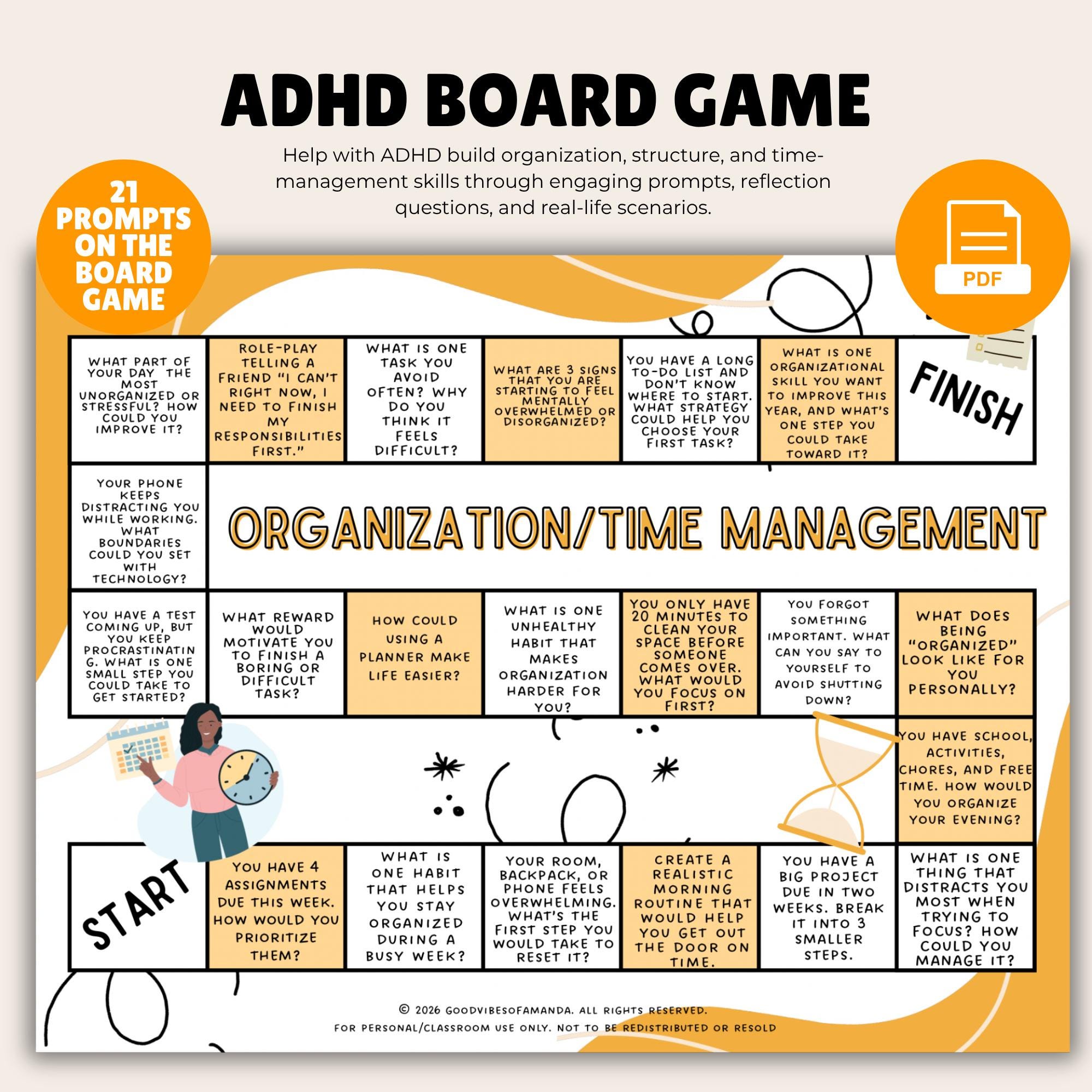 ADHD Organization & Structure Board Game for Teens | Executive ...