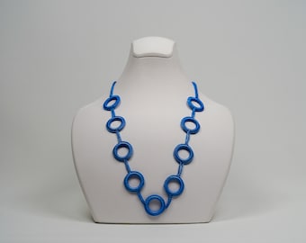 Handmade Crochet Blue Necklace, Great Gift, Perfect Accessory