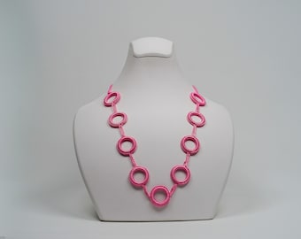 Handmade Crochet Pink Necklace, Great Gift, Perfect Accessory