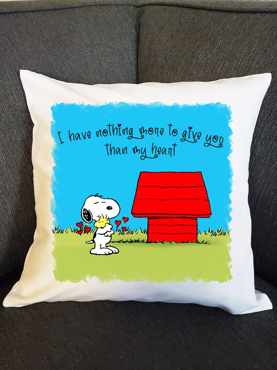 Charlie Brown Pillow Cover Snoopy and Woodstock Cushion Etsy