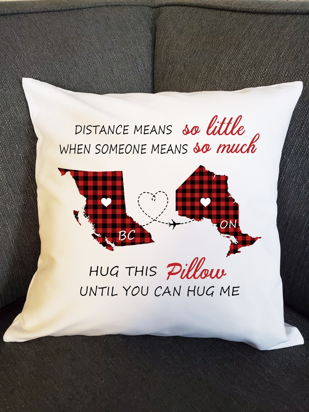 Sentimental Long Distance Pillow Cover, Personalized Decorative Cushion