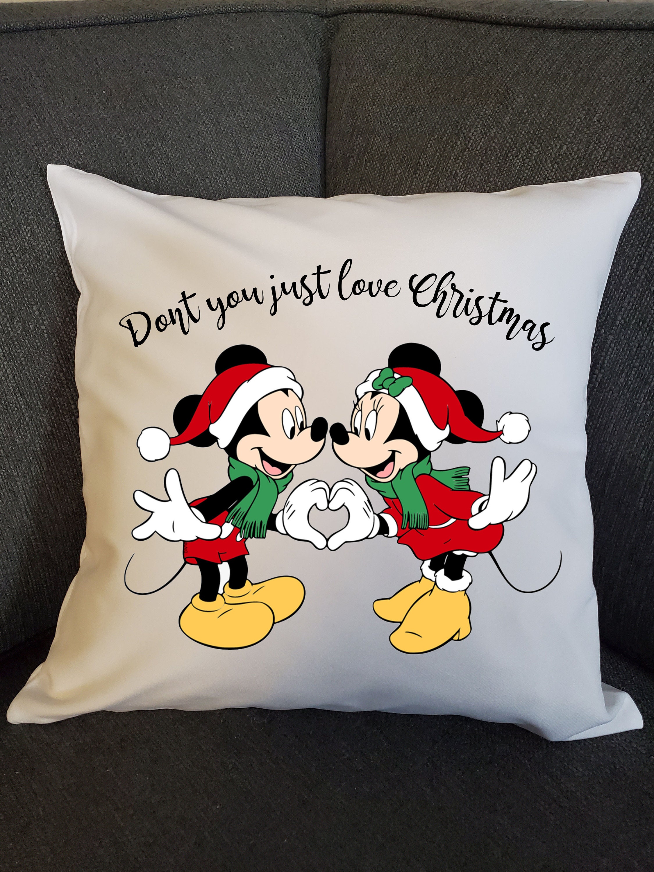 Vintage Disney Minnie Mouse Throw Pillows Yellow Double Sided Graphic 16 x  16