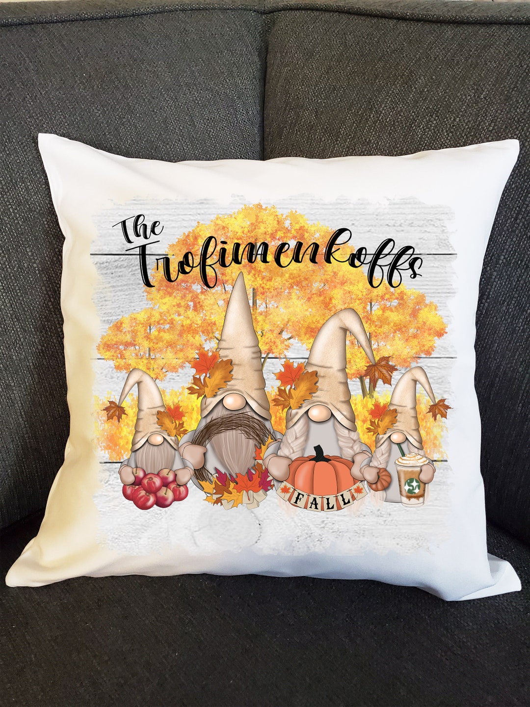 Nordic Gnome Pillow Cover Autumn Decorative Cushion With Etsy