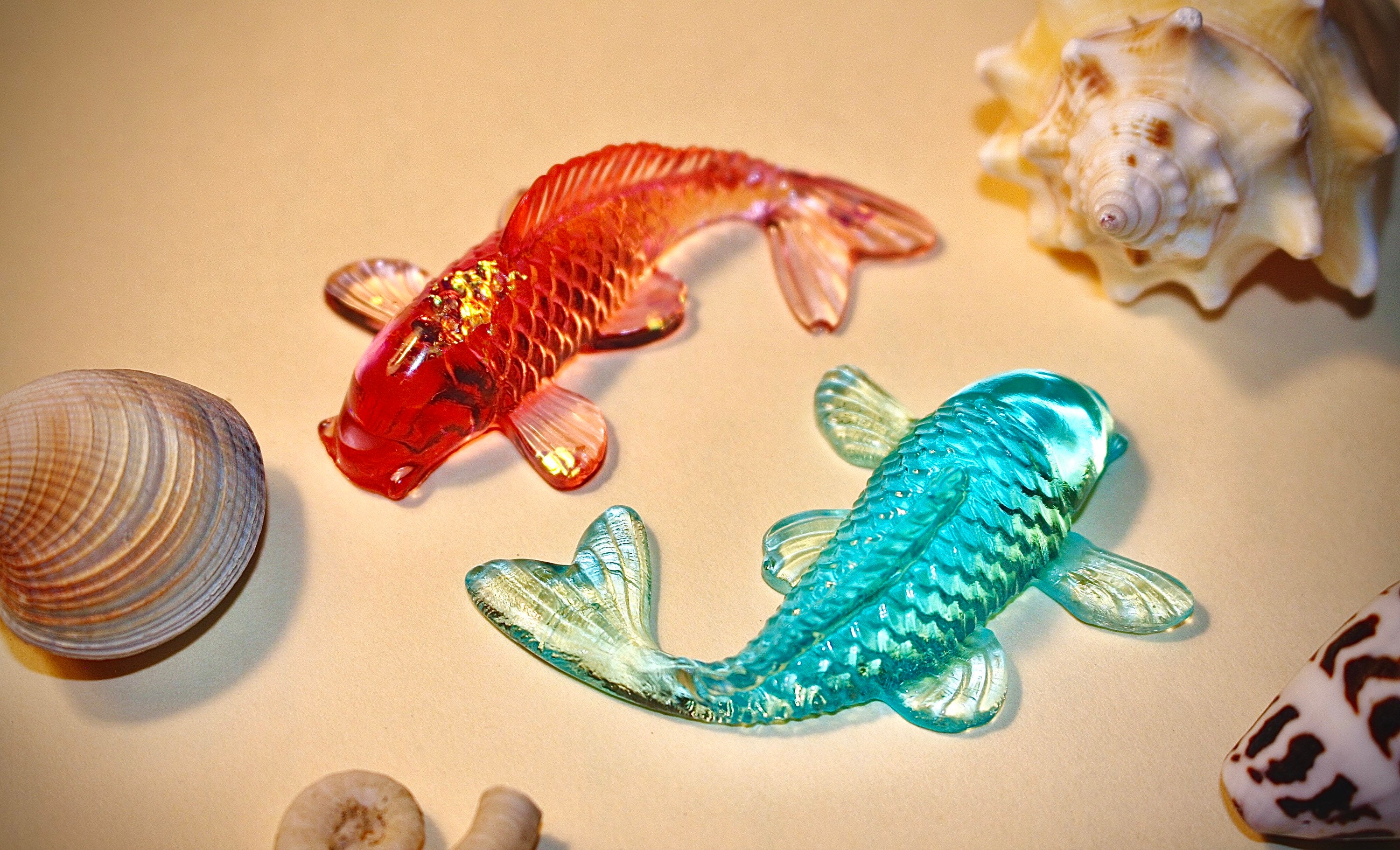 Koi Fish Handmade Multicolored Epoxy Resin 3D Etsy