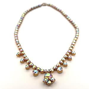 Vintage Aurora Borealis Rhinestone Necklace