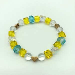 Sparkly love summer glass bead bracelet child size