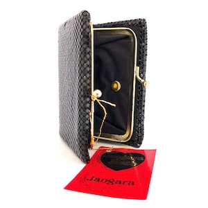 Vintage Metal Jangara Mesh Black Purse and Coin Purse