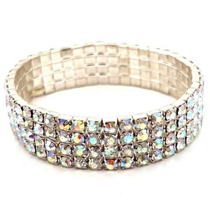Vintage Rhinestone Diamanté Stretch Bracelet