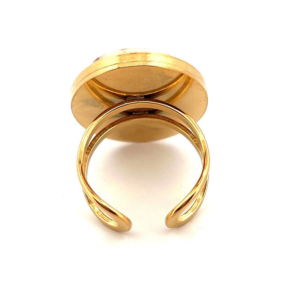 Bague vintage années 70 Holly Hobbie neuve avec emballage tenue bleue