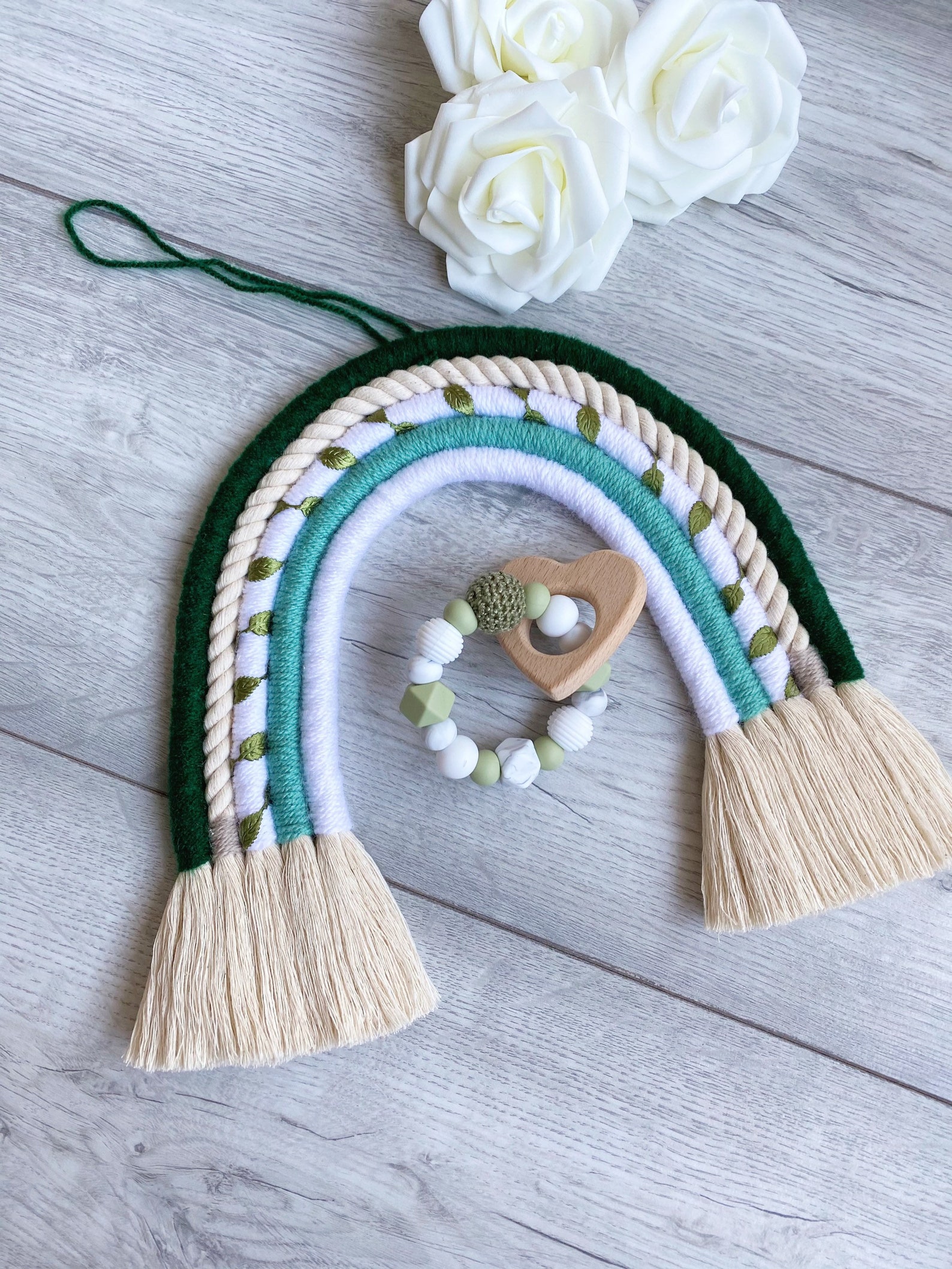 Baby gifts handmade macrame rainbow and sensory toy. Etsy