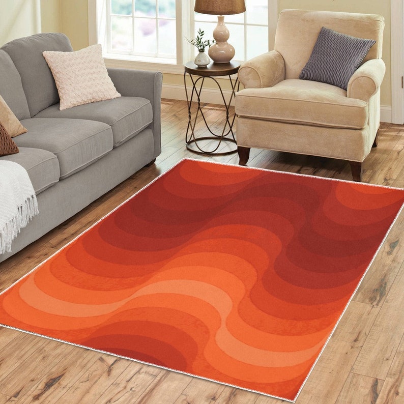 Mod Abstract Area Rugs Retro Vintage Funky Carpet 3 Sizes to Etsy