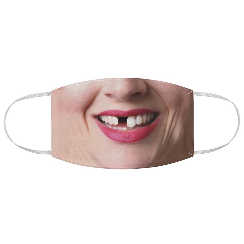 Washable Face Mask Missing Tooth Funny Reusable Fabric Face Etsy