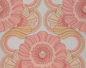 Retro Funky Vintage Vinyl Wallpaper Full Roll Funky Bohemian Wall Decor (Available in 3 Different Colors)