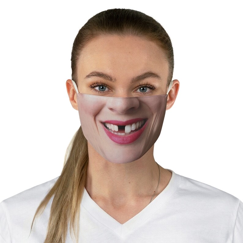 Washable Face Mask Missing Tooth Funny Reusable Fabric Face Etsy