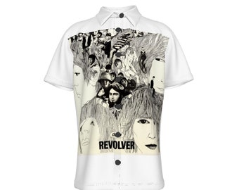 Revolver All-Over Print Hawaiianische Die Beatles Button-Down-Shirt-Rock-Bands-Serie