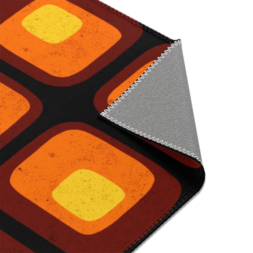 Retro Area Rugs Mod 70s Pattern Vintage Funky Boho Carpet 3 Etsy