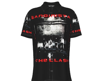 Sandinista The Clash Punk All-Over Print Hawaiian Button Down Shirt Rock Band Series