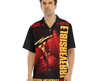 Irreversible All-Over Print Hawaiian Button Down Shirt Cult Movies Series