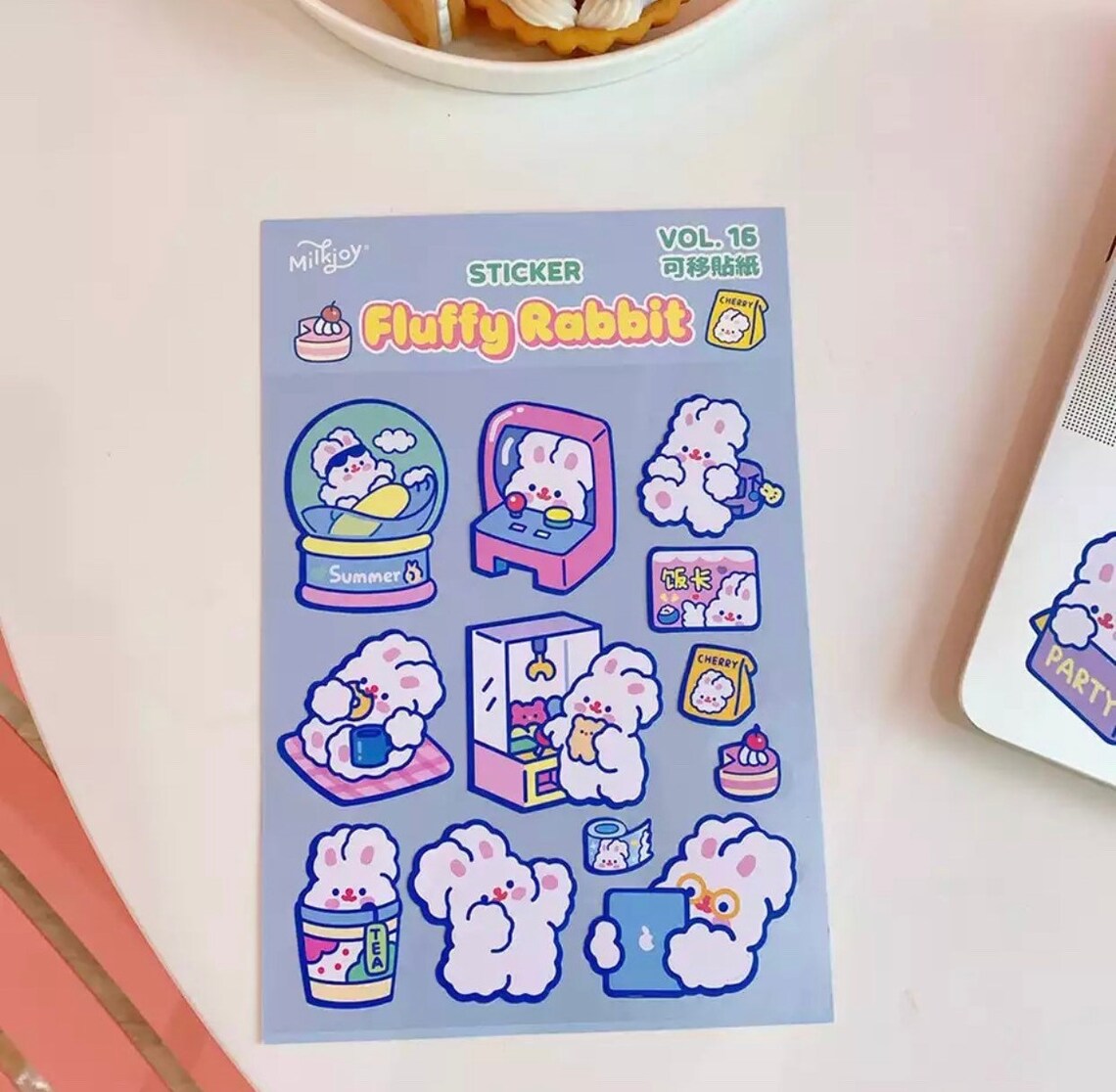 Milkjoy Fluffy Rabbit Large Kawaii Stickers Scrapbooking Etsy