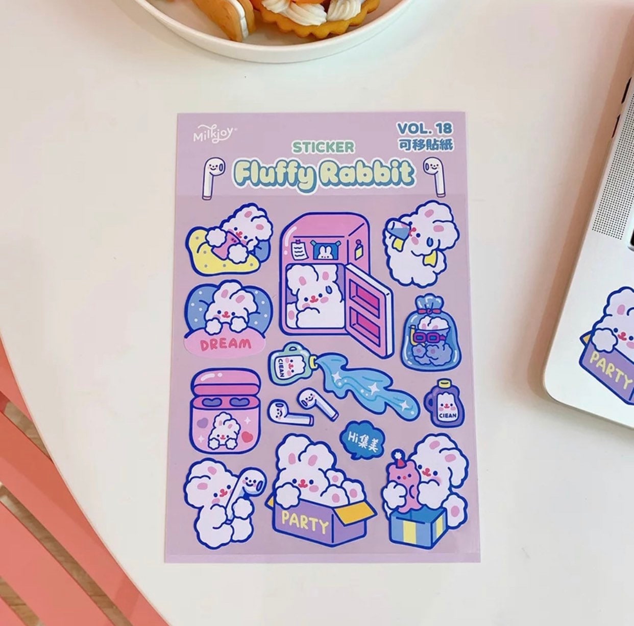 Milkjoy Fluffy Rabbit Large Kawaii Stickers Scrapbooking Etsy