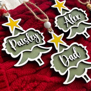 Christmas Tree Stocking Tag, Custom 3D Stocking Tag, Personalized Stocking Tag, Custom Stocking Tag, Personalized Ornament, Custom Ornament